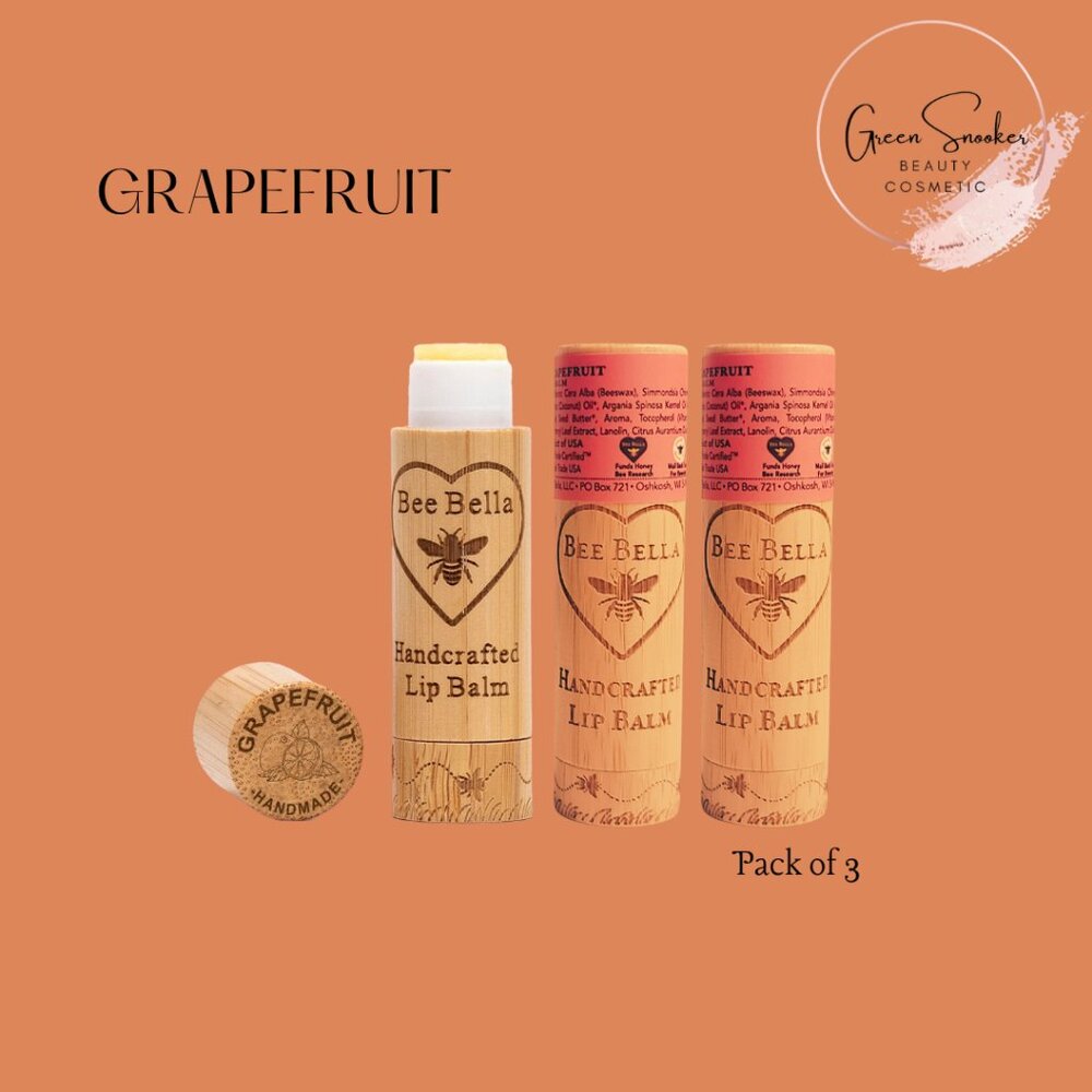 Bee Bella, Grapefruit Lip Balm, Pack of 3